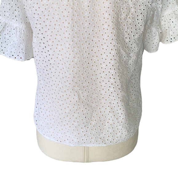Madewell White Eyelet Lace Bell Sleeve Top Blouse - XS - Picture 9 of 14